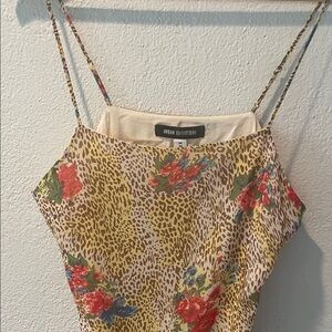 Urban Outfitters Floral High Low Dress - Red and Cream